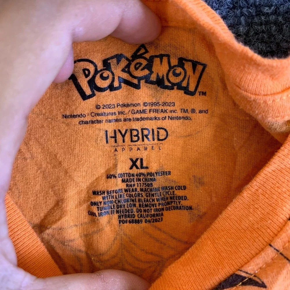 Hybrid Apparel Pokemon Pikachu Halloween T-Shirt Boys XL Orange Graphic Cotton